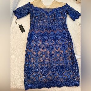 Tadashi Shoji blue sequined dress
